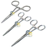 G.S Set of 3 PCS Dog CAT PET Hair Puller Remover Stainless Steel HEMOSTAT Locking Forceps 5" & 5.5" & 6.25" Straight Full Serrated