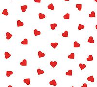 50ct Small Red Polka Dot Hearts on White Tissue Paper Gift Wrapping 20"x30" Sheets