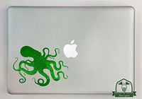 Kraken Octopus Specialty Vinyl Decal Sized to Fit A 11" Laptop - Green Metal Flake