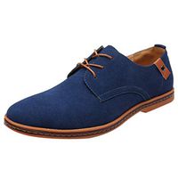Mens Leather Shoes,Males Fashion Casual Slip-on and Lace-up Solid Deck Outdoor Oxford Leather Suede Shoes