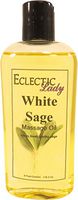 White Sage Massage Oil, 4 oz, With Sweet Almond Oil and Organic Jojoba Oil, Preservative Free