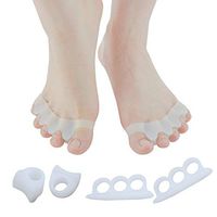 Gel Toe Separator & Stretcher Bunion Corrector Splint kit, Relieve Pain of Hallux Valgus, Tailors Bunion and Hammer Toe, Rubber Silicon Toe Straightener Spacer Spreader Aid for Men and Women