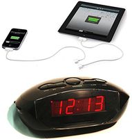 Sonnet AM/FM LED Clock Radio with Aux-In and 2 USB R-1634