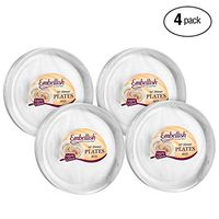 [80 Count] Embellish 10 Inch Dinner Plates Crystal Clear Disposable Heavy Duty Plastic, Ideal For Wedding, Catering, Parties, Buffets, Events, Or Everyday Use, 4 Packs