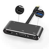YIWENTEC USB C HDMI VGA Hub USB-C Type-c to HDMI 3840x2160 4K VGA USB3.0 USB C PD Audio 3.5mm Docking Cable Adapter
