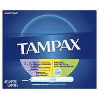 Tampax Cardboard Applicator Tampons, Light/Regular/Super Absorbency Multipack, Unscented, 40 Count- Pack of 6 (240 Count Total)