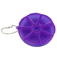 qiguch66 7 Day Weekly Round Pill Box Medicine Weekly Pill Box, 7 Day Pill Case, Daily Medicine Organizer, Tablet Dispenser Organizer Storage Case Purple