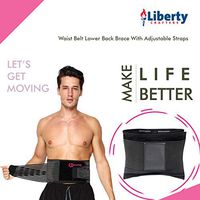 Liberty Crafters - Lumbar Support Belt - Wide Protection - Adjustable Compression & Breathable - for Gym Posture Lifting Work - Pain Relief