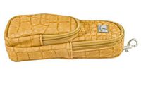 Valentia Cigars Case (holds 3 Cigars/Cutter/Lighter), Synthetic Cognac Exotic Croc Leather