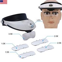 Headband 2LED Lamp Jeweler Watch Repair Magnifier Magnifying Glass Loupe &5 Lens