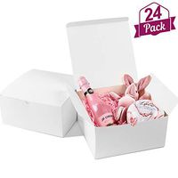Moretoes White Boxes Gift Boxes 24pcs 8x8x4 Inches, Paper Gift Boxes with Lids for Gifts, Bridesmaid Proposal Box, Cupcake Boxes, Crafting