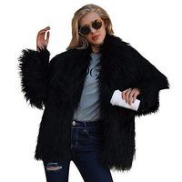 Makeupstore Blouse for Women Long Sleeve,Womens Ladies Warm Faux Fur Coat Jacket Winter Solid Parka Large Lapel Outerwear,Girls' Clothing,Black,M