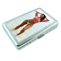 Minnesota Pin Up Girls USA S3 Silver Cigarette Case Metal Wallet Id Holder King & 100's 4" X 2.75" RFID Protection