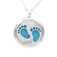 FANSING Essential Oil Diffuser Necklaces for Women Foot Pattern Pendant Stainless Steel with Refill Pads Aromatherapy Jewelry