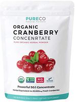 USDA Organic Cranberry Concentrate (50:1) Powder - 500mg is Equivalent to 25,000mg of Fresh Cranberries - For Kidney Cleanse & UTI Support Vitamins - Fruit Extract Supplement - 100 Servings - No Pills