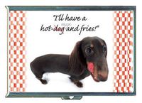 Adorable Weiner Dog Dachsund Double-Sided Cigarette Case, ID Holder, Wallet with RFID Theft Protection