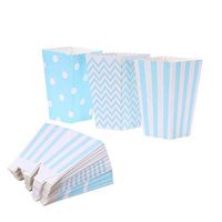 Popcorn Boxes Cardboard Candy Boxes Container Polka Dot Stripe Chevron Ripple，For Birthday, Bridal and Baby Shower，Carnival/Graduation/Party/Movie/Fiesta，Dessert Tables Wedding Party Supplies 36pcs