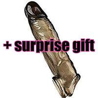 Membrum Penis Case Cover Dick Overstriking Erection Ipsism Sexual Intrest Stick Wand Fun Rod Sleeve Clear Black + Gift