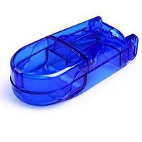 LINGYU (2 Pack) Pill Crusher Splitter,Pill or Vitamin Tablet Splitter Cutter, Unique V-Shape Grips Pills for an Accurate Cut Pill -Blue