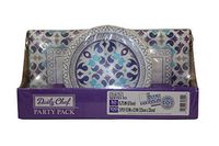 Daily Chef Raindrops Party Pack. A Set of Disposable Premium Performa Paper Plates with Heavy Duty 3 Ply Napkins. Perfect for Wedding or Birthday Celebrations, Tailgating, and Baby Shower.