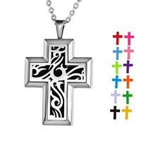 Cross Pendant Essential Oil Diffuser Necklace Young Living Doterra Aromatherapy(Engraving)
