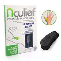 Aculief - Award Winning Natural Headache, Migraine and Tension Relief - Wearable Acupressure - Stress Alleviation - Simple, Easy & Effective - (Black)