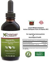 Liquid B12 Drops | Coenzyme form Vitamin B12 |1,000 mcg Active Methylcobalamin Supplement | Rapid & Efficient Absorption | Homocysteine & Neurological Health | 1 Fl.Oz. | Adaptogen Research