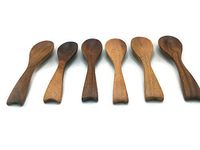6 PCS X 3.75" Natural Wood Wooden Ice-cream Sugar Salt Spoons Small Spoon