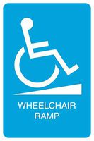 New Great Blue Handicap Symbol Wheelchair Ramp Print Parking Car Lot Business Office Sign Aluminum Metal,12x18 for Outside/Inside，Single Sign
