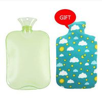Classic PVC Hot Cold Water Bottle Bag with Cover Winter Back Neck Hand Warmer Bag Hot Water Relaxing Heat Cold Heating Bag Small Medium Large 3 Sizes (Color : Green, Size : 2000ml)