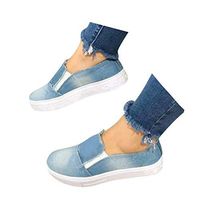 Veodhekai Women Shoes Outdoor Running Shoes Elastic Band Sport Platform-Bottom Shoes Back to School Student Light Blue