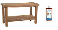 AquaTeak Patented 30" Sumba Teak Shower Bench with Shelf & AquaTeak Premium Teak Oil