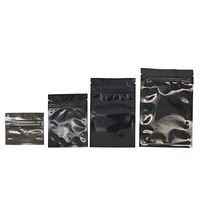 Colorful Mylar Aluminum Foil Zip Lock Bags Pouches Food Storage Pouches Accessory Snack Package Bags Zipper Aluminum Foil Food Grade Pouches (Pack of 100) (10x15 cm(3.94"x5.91"), Black)