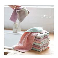 Microfiber Cleaning Cloth - Double-sided Microfiber Towel Lint Free Highly Absorbent Multi-purpose Dust and Dirty Cleaning Supplies for Kitchen Car Cleaning - Microfiber Cloth(Pack of 5) (Green)