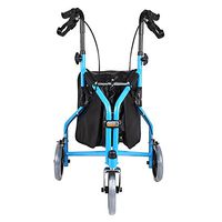 XIHAA Lightweight Folding Rollator Walker, Folding Three Wheeled Trolley With Handbrake For Disabled/Elderly People For Elderly Shopping With Basket(Blue)