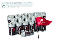 IMPECCA C Batteries (18 Pack) High Performance C Alkaline Battery 1.5 Volt LR14, 18 Count