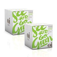 Oi Certified Organic Cotton Tampons, 2 Boxes of 16 Regular Tampons, Compact Plant-Based Applicator