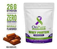 OnPure Chocolate Whey Protein Powder, NO Sugar, HIGH Protein: 26 Grams of GMO-Free, NO Soy, NO Artificial Flavors. Gluten Free, Keto Friendly. Enhance Immune Function.