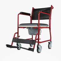 Nationwel@ Healthcare Folding Portable Fixed Height Mobile Commode and Over Toilet Chair,Shower Chair with Wheels and Brakes