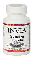 Invia 35 Billion Probiotic Supplement Vitamin for Microbiome and Gut Health - 8 Strains of Healthy Bacteria and Prebiotic Fiber to Support Healthy Digestion and GI Flora - Helps with Leaky Gut