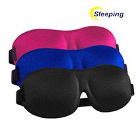 Sleep Mask, Eyelash Extension Mask 4Pack,Upgraded 3D Contoured Blindfold,100% Blackout Eye Mask for Sleeping with Adjustable Strap, No Pressure Eye Mask for Men/Women,Travel & Sleep,4 Colors (3 Pack)