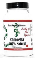 Chlorella 1300mg * Earth Natural , 180 Capsules - Single-celled Algae , No Preservatives, No Fillers (2 Bottles)