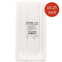 10.25 inch Super Long Paper Drinking Straws Biodegradable, Plain White, 100 count, for Tall Cocktails, Tumblers, Glasses and Bottles, Bars, Restaurants, Cake Pops Straws