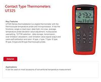 UT325 Digital Thermometer Temperature Meter Tester T1-T2 Dual Input with High/Lower Alarm & Auto Calibration