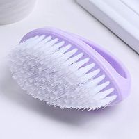 LANWF Scrubbing Brush with Handle, Hand Held Scrubbing Cleaning Brush Tool for Men Women Gardener,auto Mechanic,Kitchen Sink,Bathroom Bath Tub,Laundry,Shower,Purple