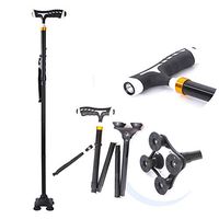 LED Folding Walking Stick, Walking Cane Walking Stick with Adjustable LED Lights Carrying Bag for Men/Women