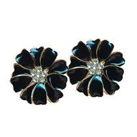 Car Air Freshener Daisy Flower Rhinestone Essential Oil Diffuser Vent Clip Decor Black