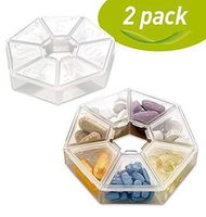 2pcs Weekly Kits Pills Organizer Tablet Drug Storage 7 Days Pill Manager Pill Dispenser and Reminder Portable Travel Kit