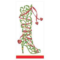 Caspari Mistletoe Shoe Facial Tissue Hankies - Pack of 10