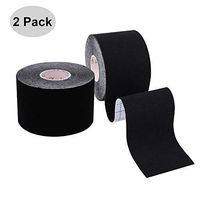 Freshday 2 Pack Sport Pain Relief Kinesiology Tape,Muscle Elastic Therapeutic Tape Waterproof & Athletic Taping for Knee, Shoulder, Ankle and Muscles (Black)